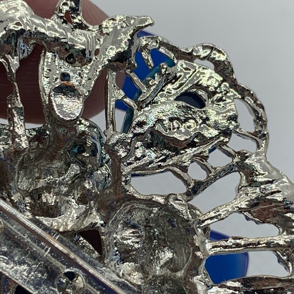 Beautiful Blue Stone Set Brooch Pin - Picture 7 of 7